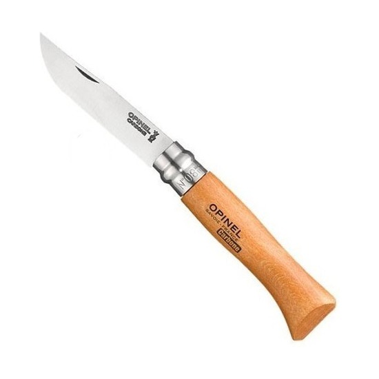 Нож Opinel №8, углеродистая сталь, бук, блистер