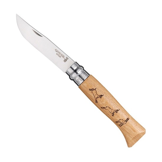 Нож Opinel №8 Animalia, дуб, гравировка серна