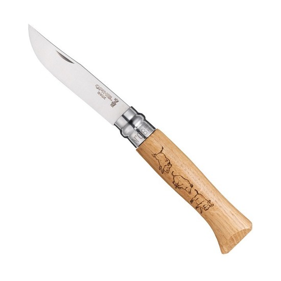 Нож Opinel №8 Animalia, дуб, гравировка кабан